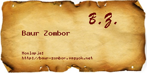 Baur Zombor névjegykártya